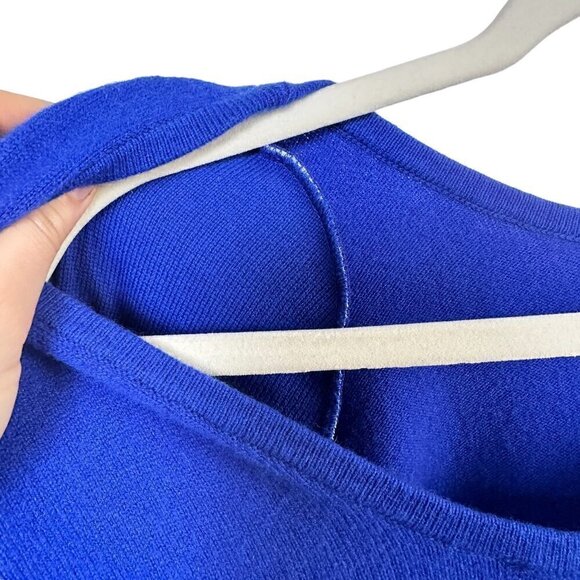 NEW Frame Cashmere Blend Blue Sweater Dress With Shoulder Pads Size S - Picture 4 of 6